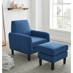 Blue chair store and ottoman